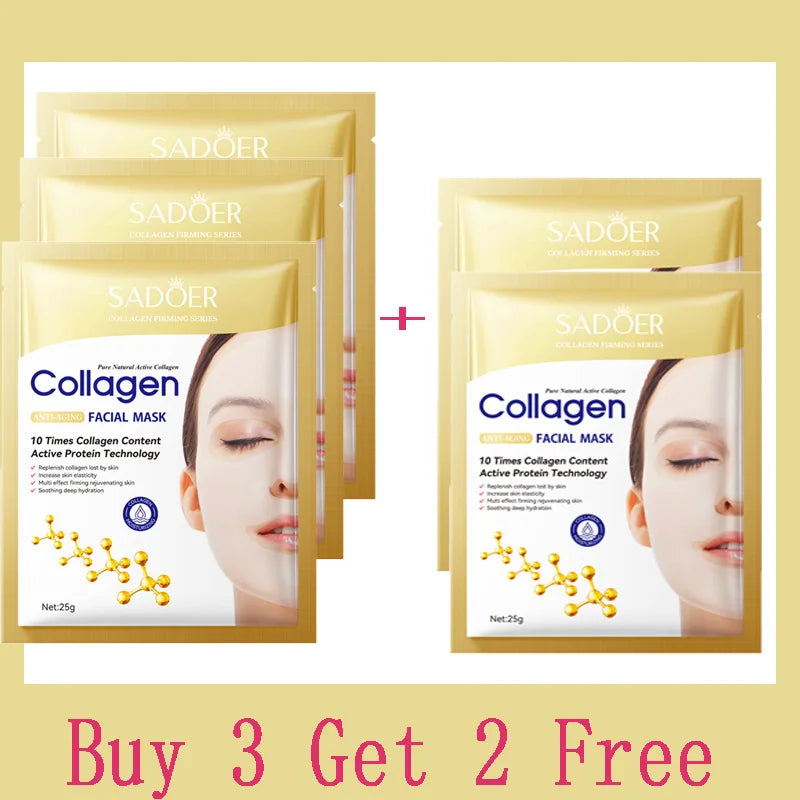 Collagen Anti-Wrinkle Facial Mask – Moisturizing & Brightening (10pcs)