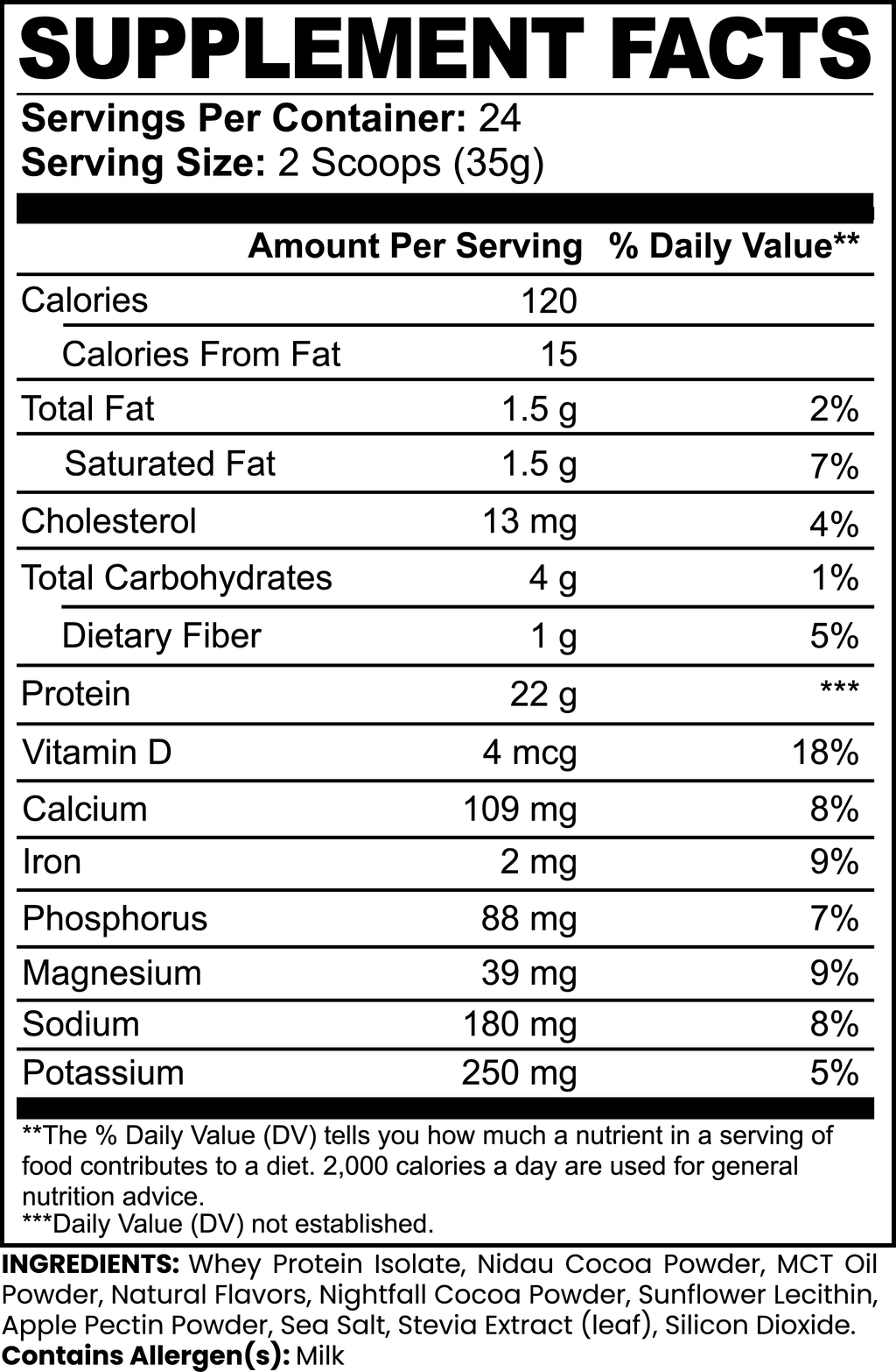 Whey Protein Isolate + MCT Oil | Rich Chocolate Wellness Shake