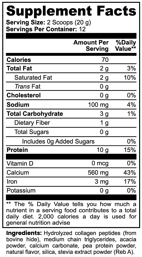 Grass-Fed Collagen Peptides | French Vanilla | Types 1 & 3 + MCT