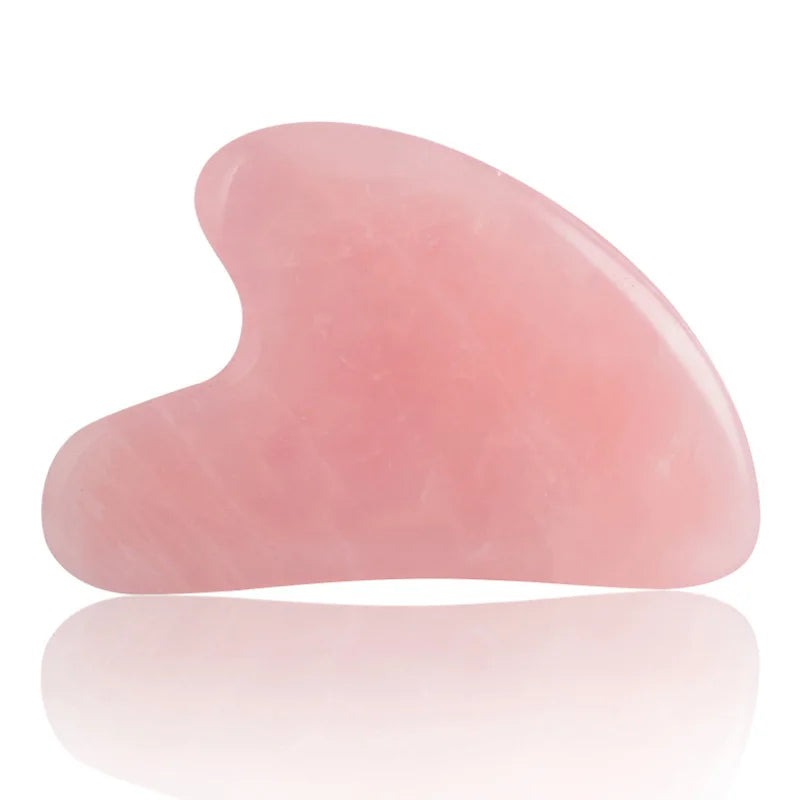 Rose Quartz Gua Sha Board — Natural Stone Face & Body Massager
