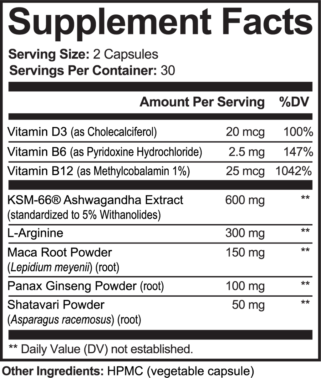 Ashwagandha Adaptogen Focus Formula | KSM-66®, Maca & Ginseng