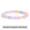 JD Natural Stone Beads Bracelet Amethyst Tiger Eye Crystal Quartz Agate Gem Beads Bangles Women Men Reiki Healling Jewelry Gift