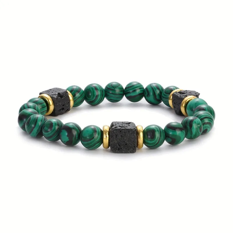 Natural Stone Bead Bracelet — Healing Gemstone Jewelry for Women & Men