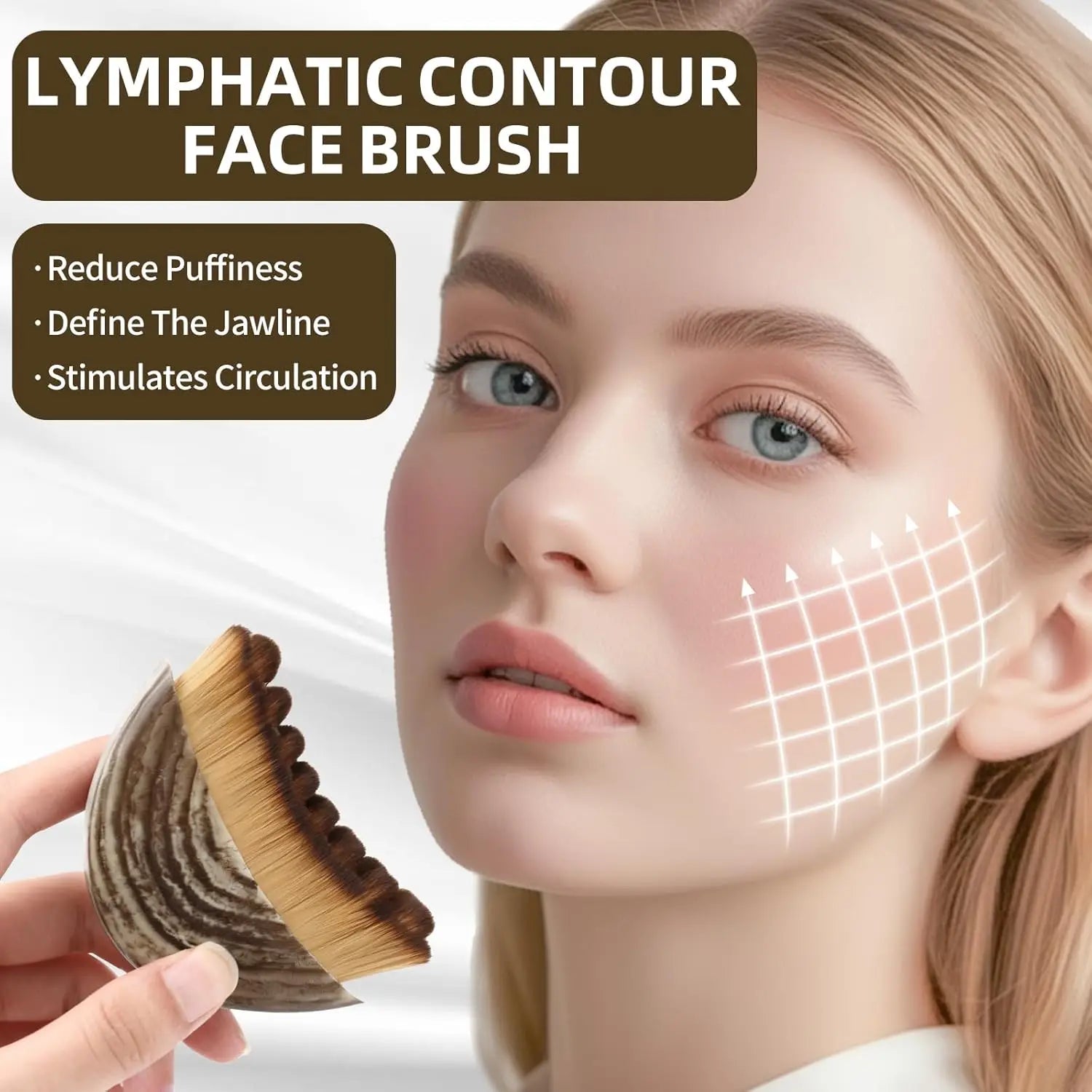 Lymphatic Contour Face Brush & Gua Sha Set – Jawline & Chin Sculpting