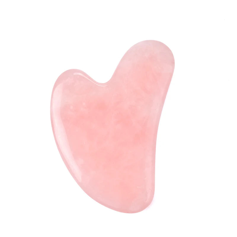 Rose Quartz Gua Sha Board — Natural Stone Face & Body Massager