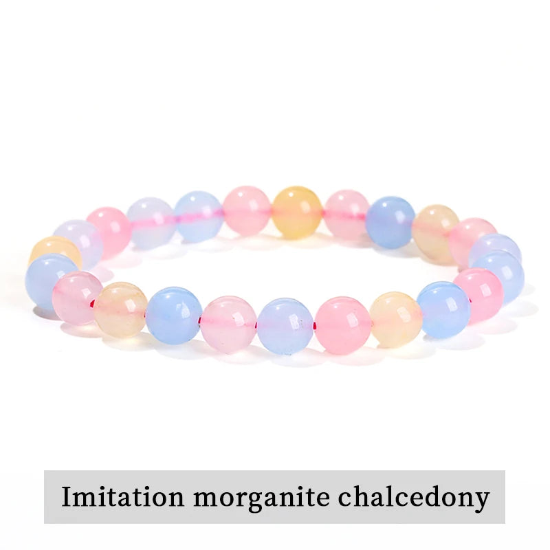 JD Natural Stone Beads Bracelet Amethyst Tiger Eye Crystal Quartz Agate Gem Beads Bangles Women Men Reiki Healling Jewelry Gift