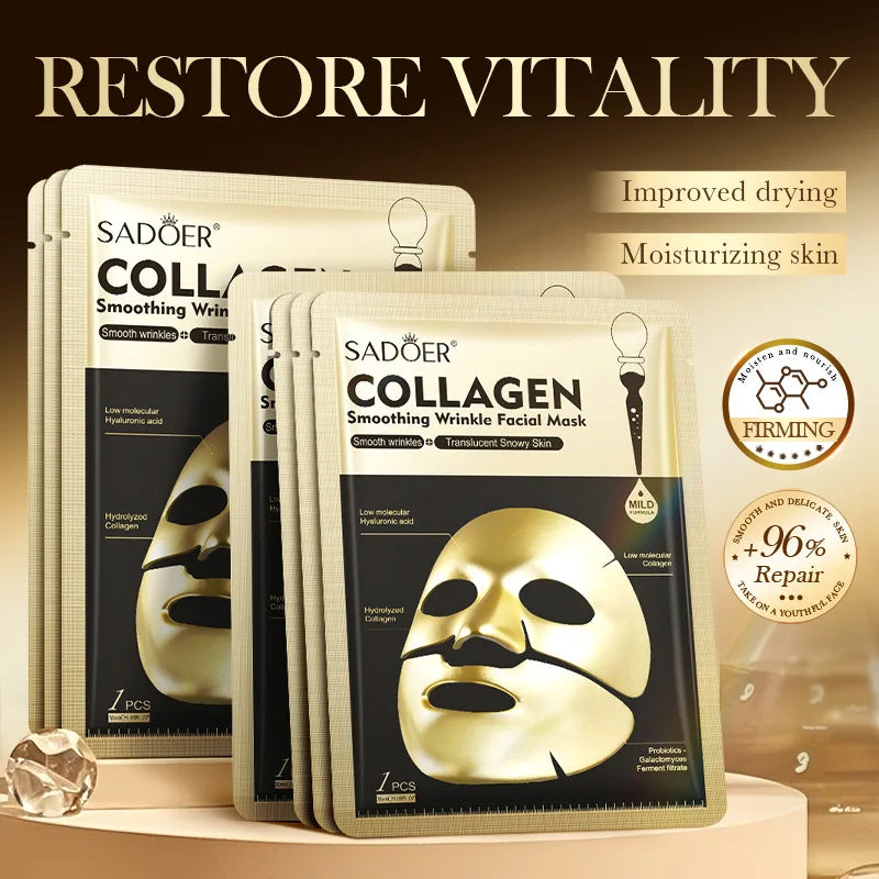 SADOER Golden Collagen Face Mask – Anti-Aging & Moisturizing Sheet Mask