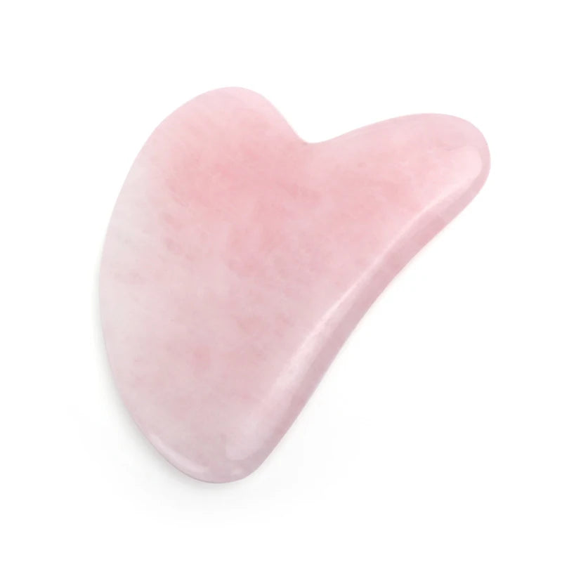 Rose Quartz Gua Sha Board — Natural Stone Face & Body Massager