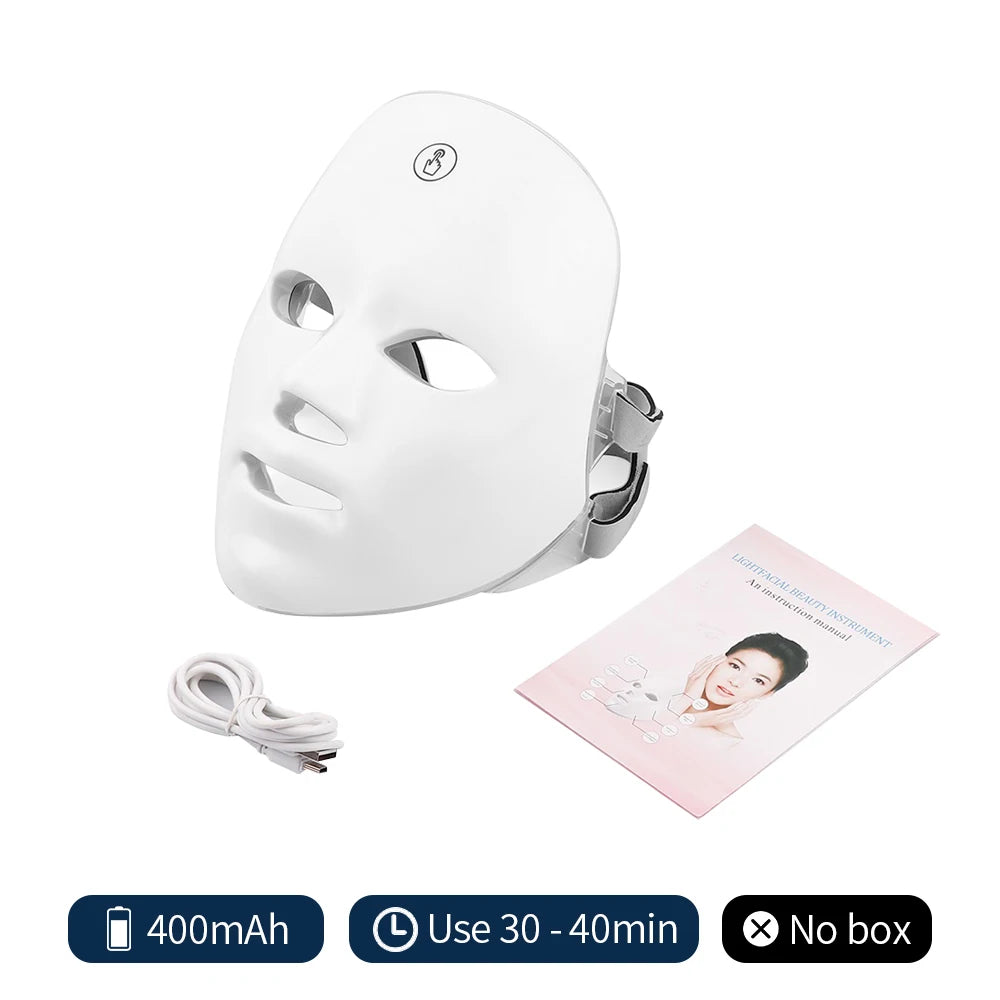Rechargeable LED Face Mask – 7-Color Light Therapy for Skin Rejuvenation