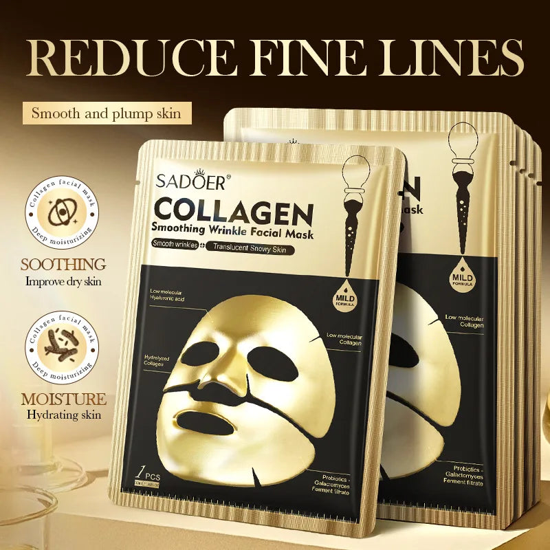 SADOER Golden Collagen Face Mask – Anti-Aging & Moisturizing Sheet Mask