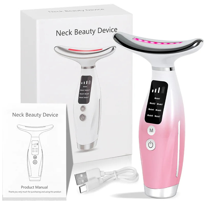 7-Color EMS Facial & Neck Massager – Micro-Current Beauty Device