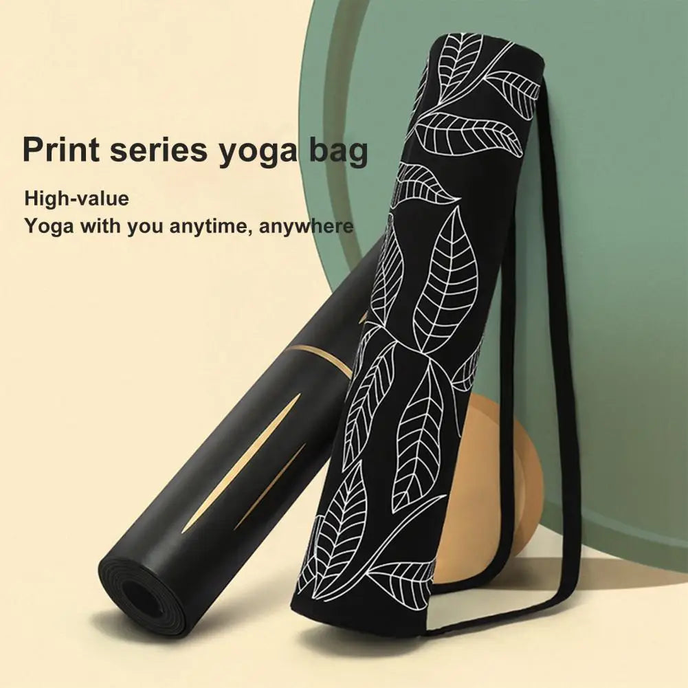 Waterproof Yoga Mat Bag – Large Leaf Print Gym Duffel for Yoga & Pilates