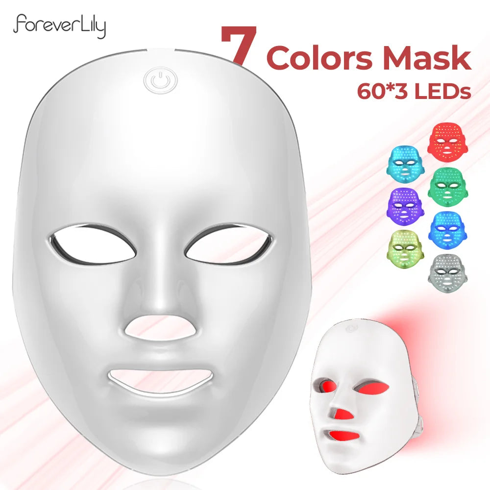 Wireless 7-Color LED Face Mask – Light Therapy for Anti-Aging & Acne
