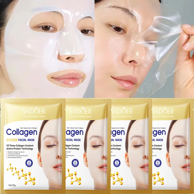 Collagen Anti-Wrinkle Facial Mask – Moisturizing & Brightening (10pcs)