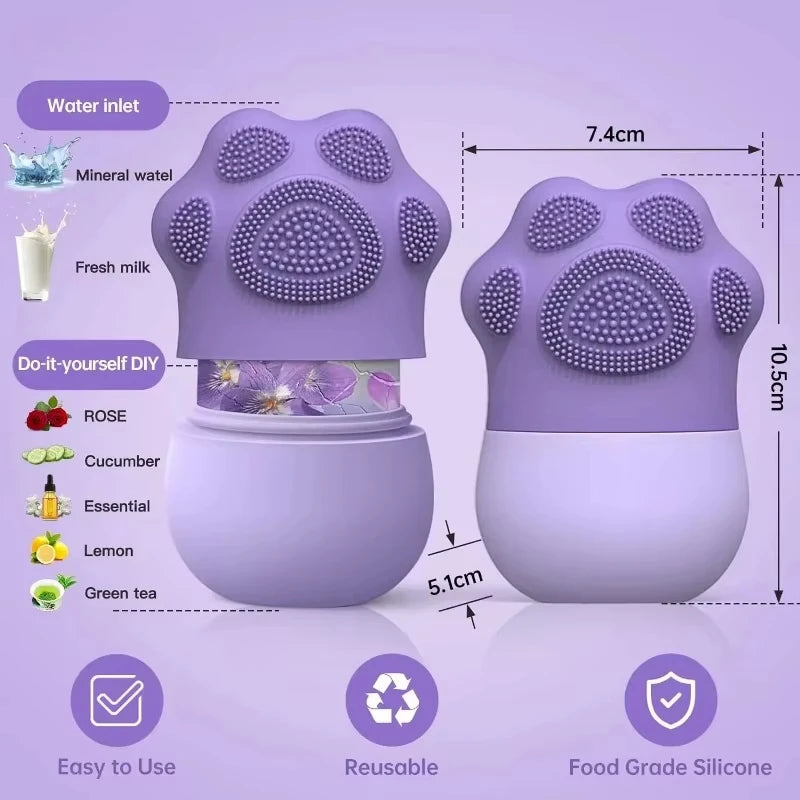 2-in-1 Ice Roller & Silicone Cleansing Face Brush — Sculpt, Cleanse & Glow