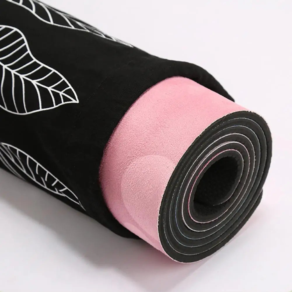 Waterproof Yoga Mat Bag – Large Leaf Print Gym Duffel for Yoga & Pilates