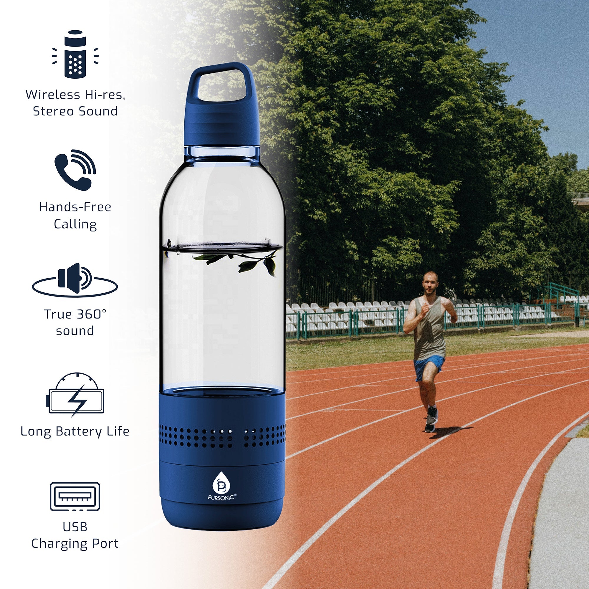 2-in-1 Hydration & Sound Water Bottle with Wireless Bluetooth Speaker
