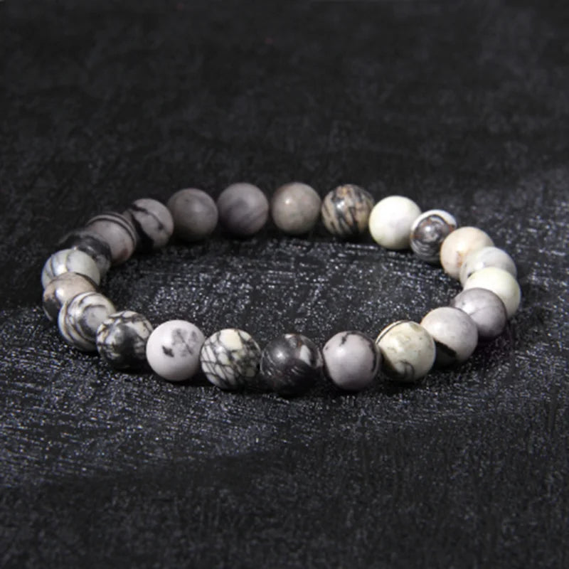 Natural Gemstone Chakra Bracelet – 8mm Crystal Healing Beaded Jewelry
