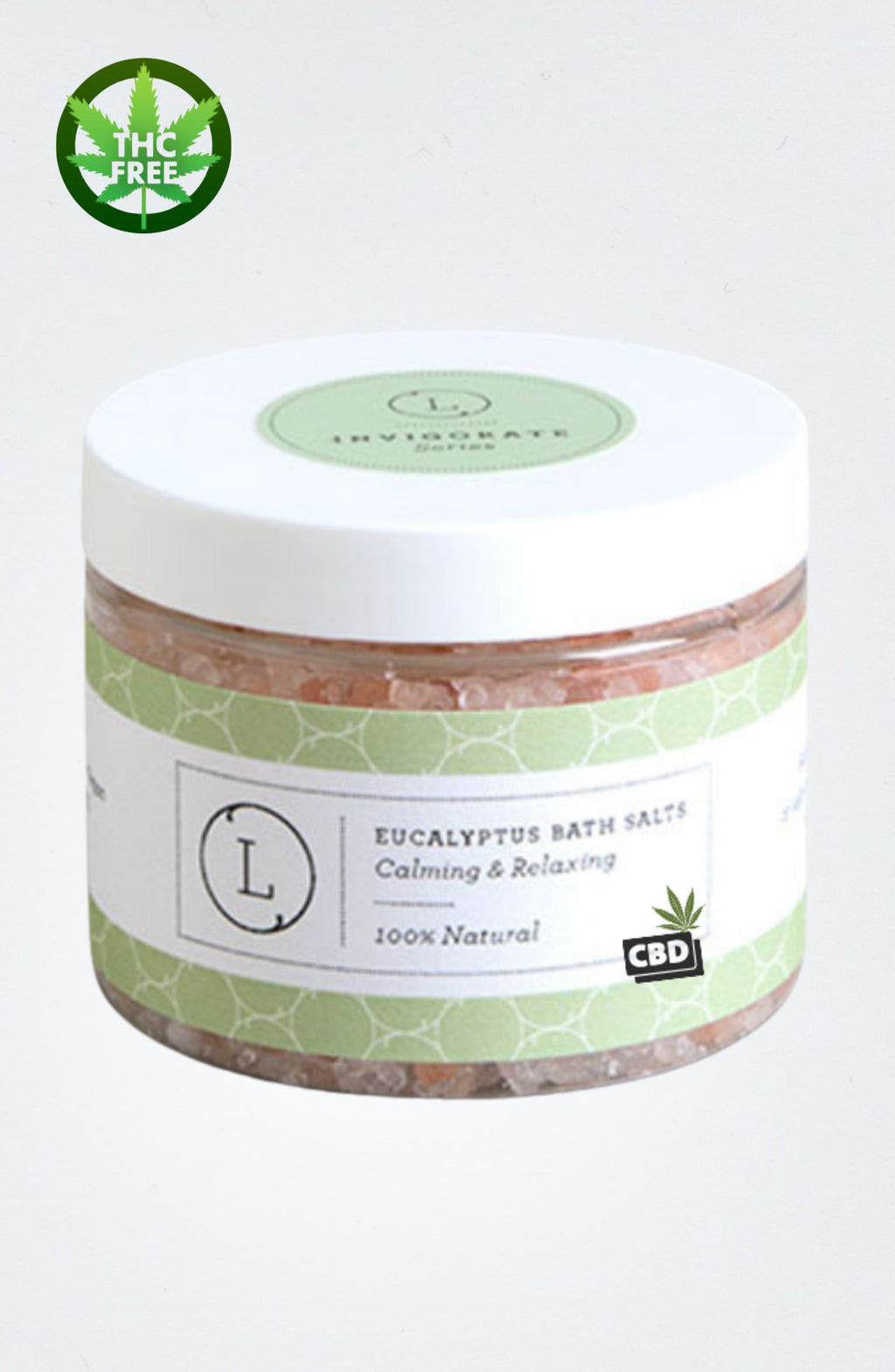 Eucalyptus CBD Bath Salts Soak – Calming & Relaxing (THC Free, 9 oz)
