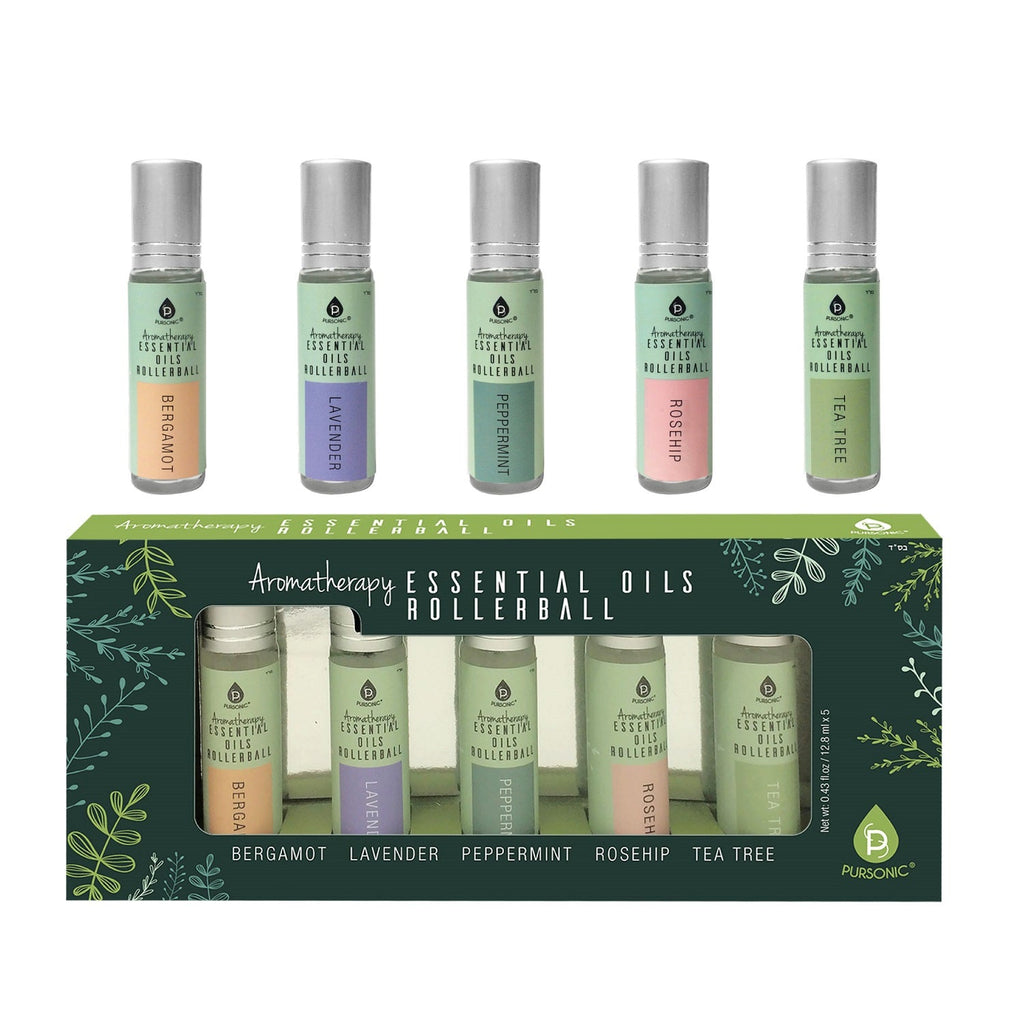 Aromatherapy Essential Oil Rollerball Set — 5 Pure Blends for Calm, Focus & Glow