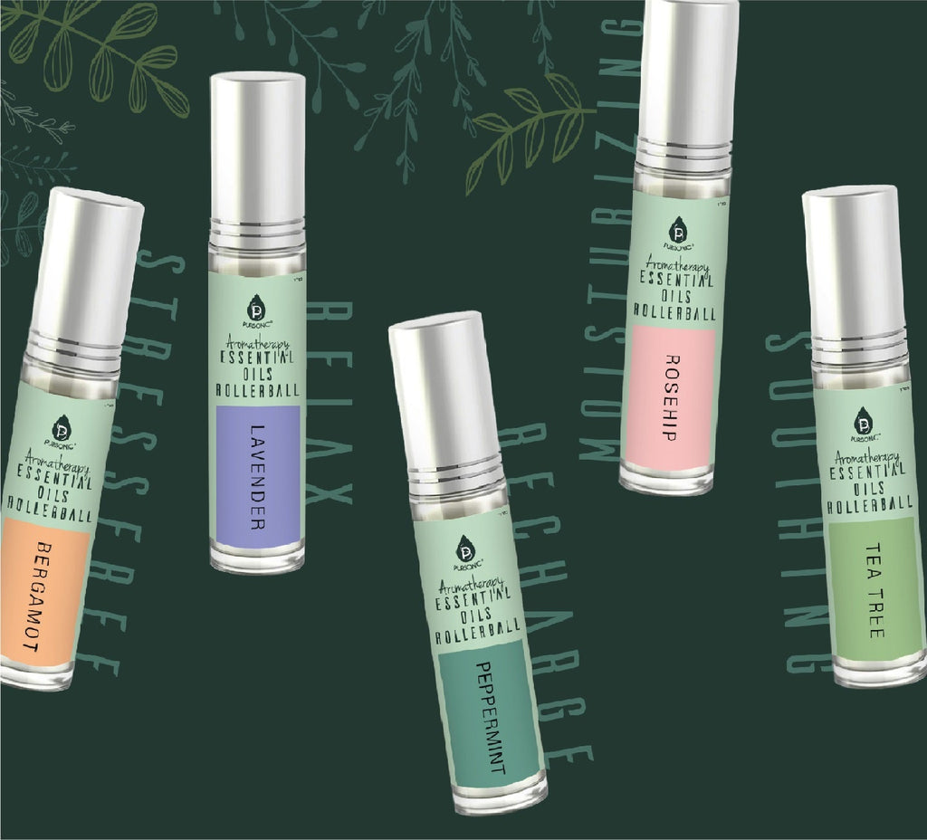 Aromatherapy Essential Oil Rollerball Set — 5 Pure Blends for Calm, Focus & Glow