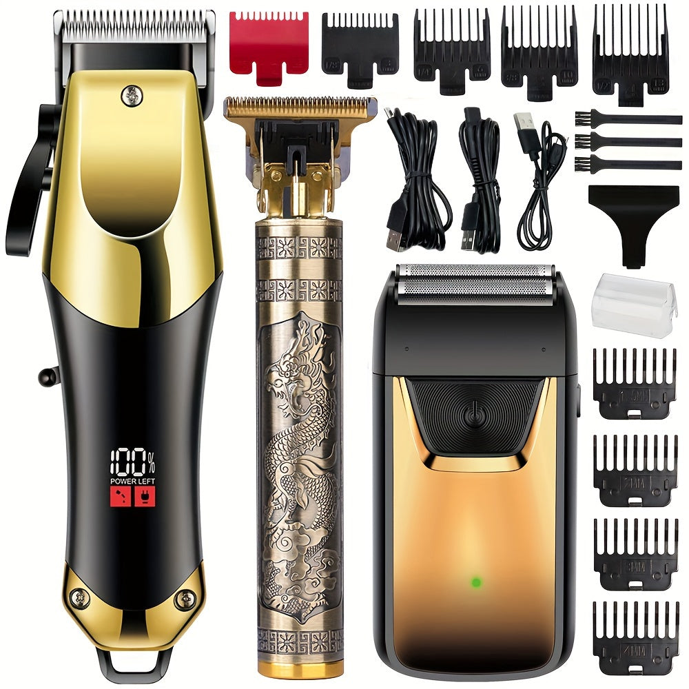 Elite 3-Piece Grooming Kit – Hair Clippers & Beard Trimmer Set