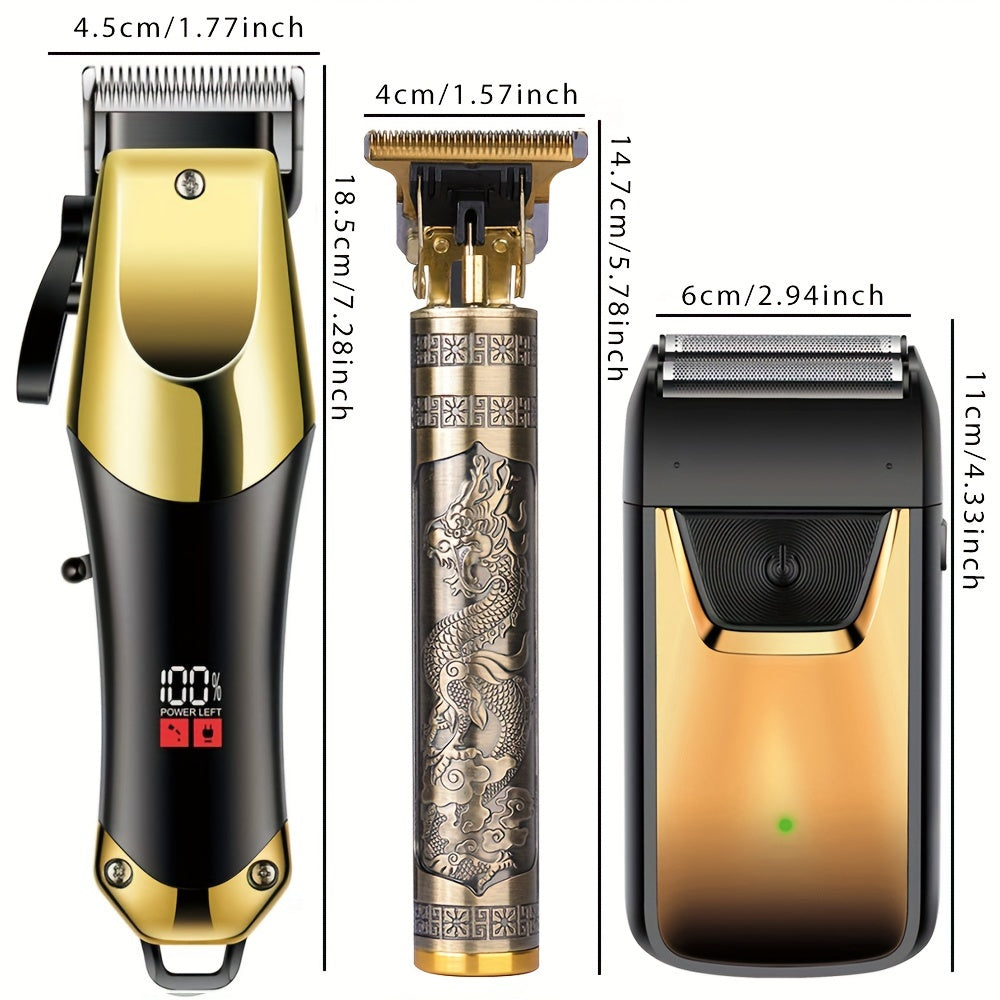 Elite 3-Piece Grooming Kit – Hair Clippers & Beard Trimmer Set