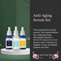Four essential oil bottles on a stand with Pursonic branding and product description.