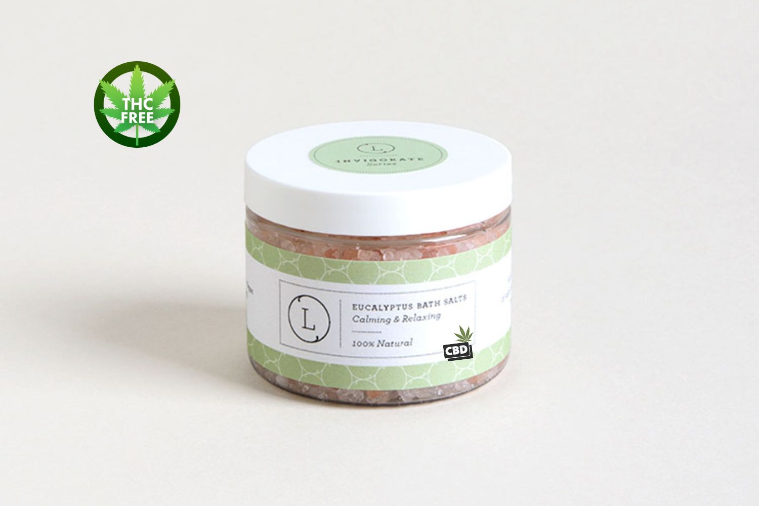 Eucalyptus CBD Bath Salts Soak – Calming & Relaxing (THC Free, 9 oz)