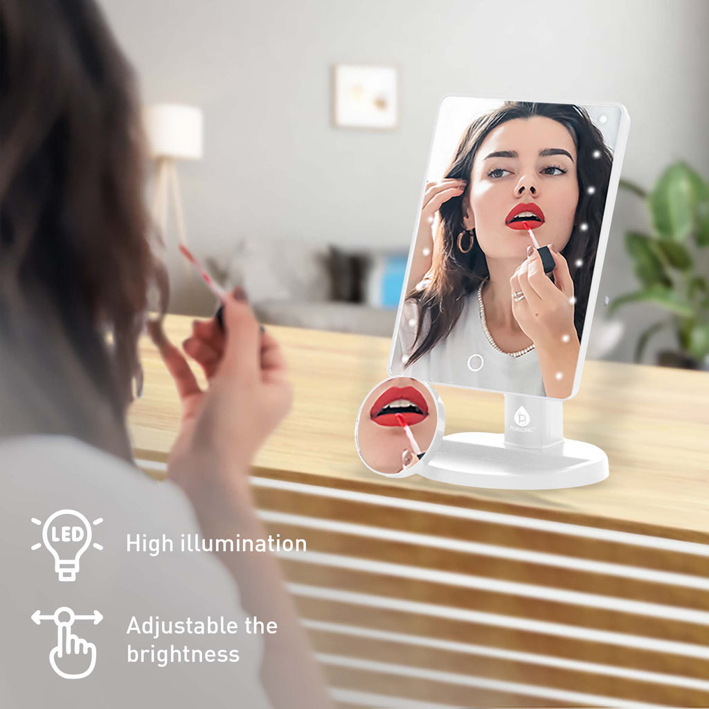 Glow & Go Beauty Essentials Bundle | LED Mirror, Facial Steamer & Brush Set