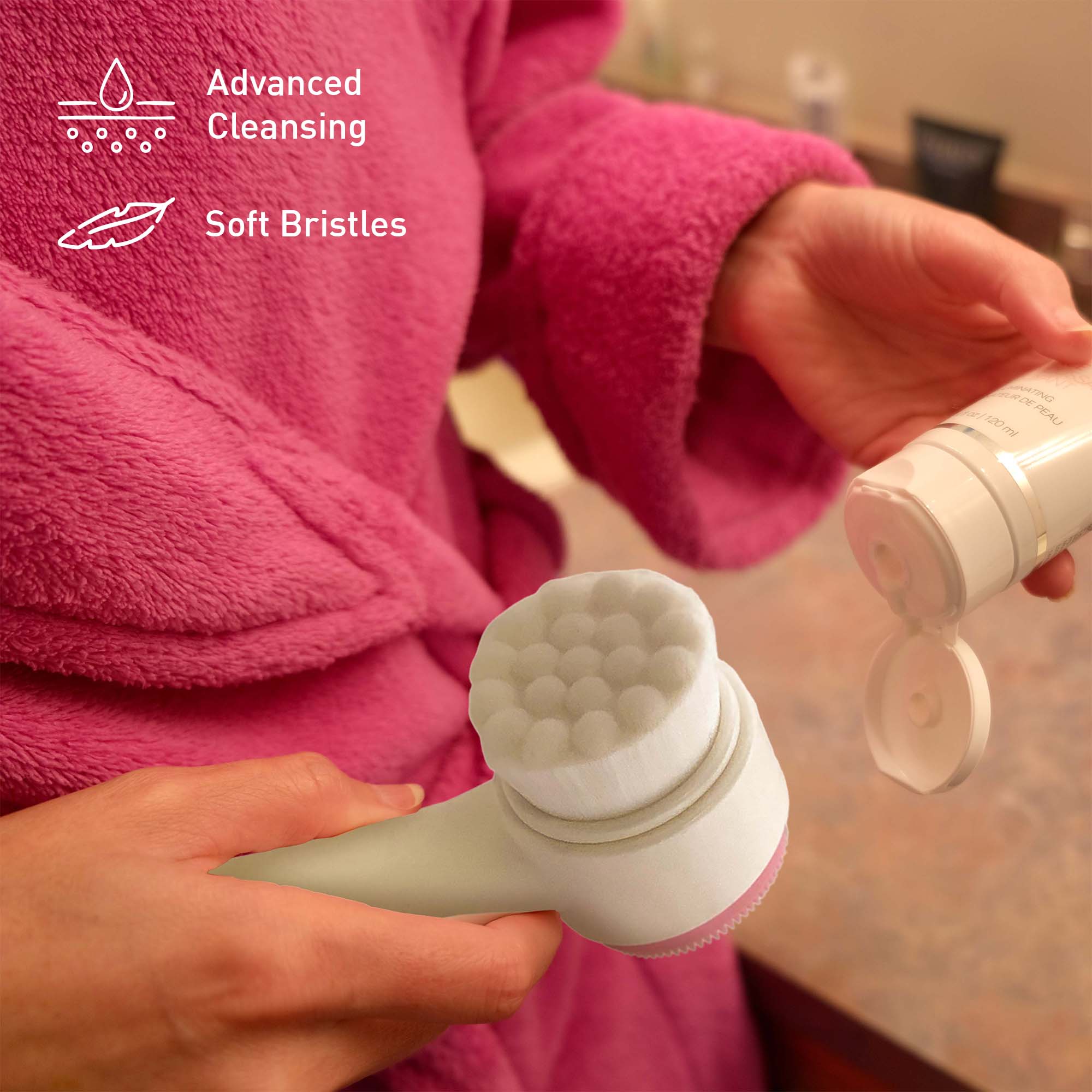 Perfect Skincare Duo: Ice Cube Facial Roller & Dual-Sided Cleansing Brush