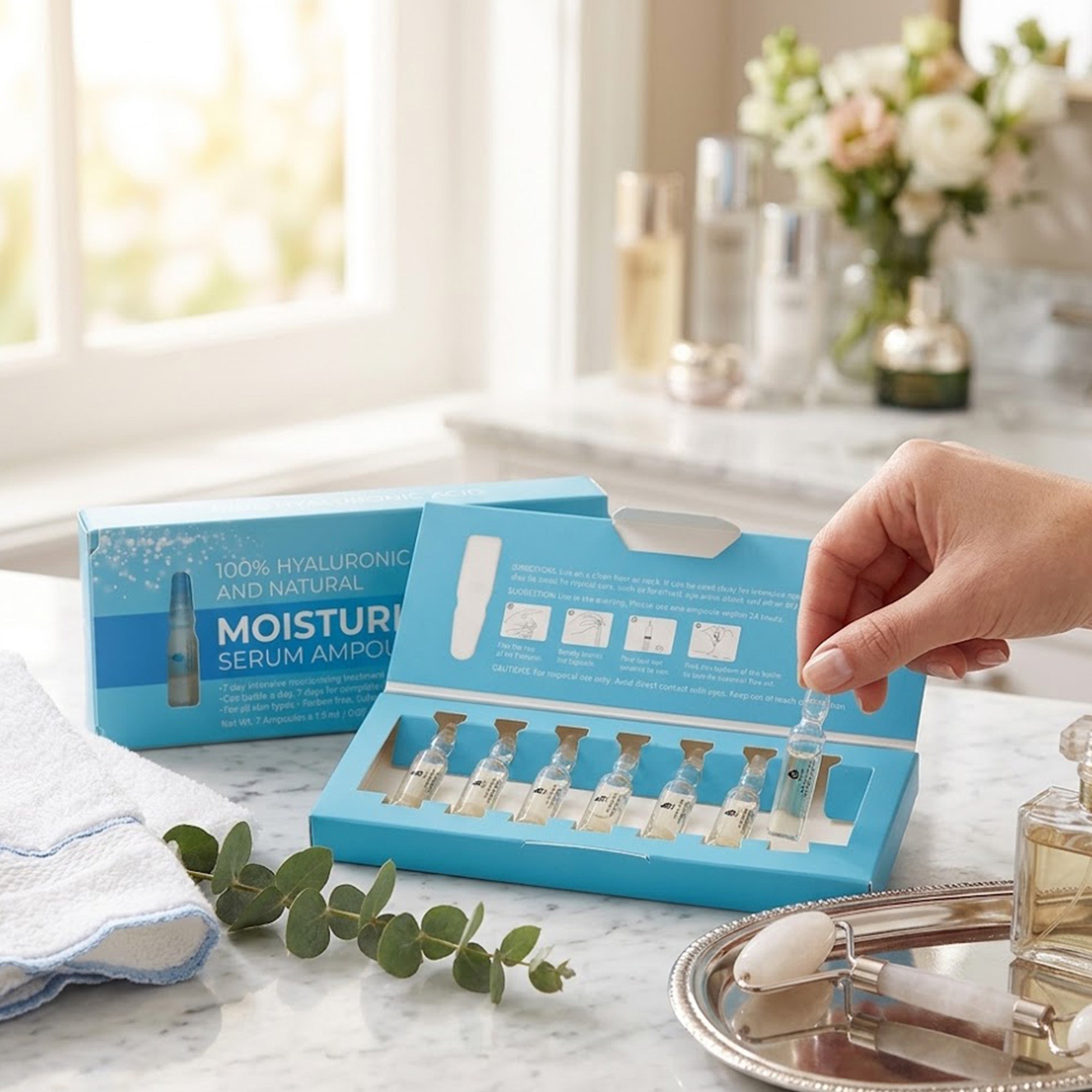 7-Day Hyaluronic Acid Glow Treatment — Daily Hydration Ampoule Set for All Skin Types