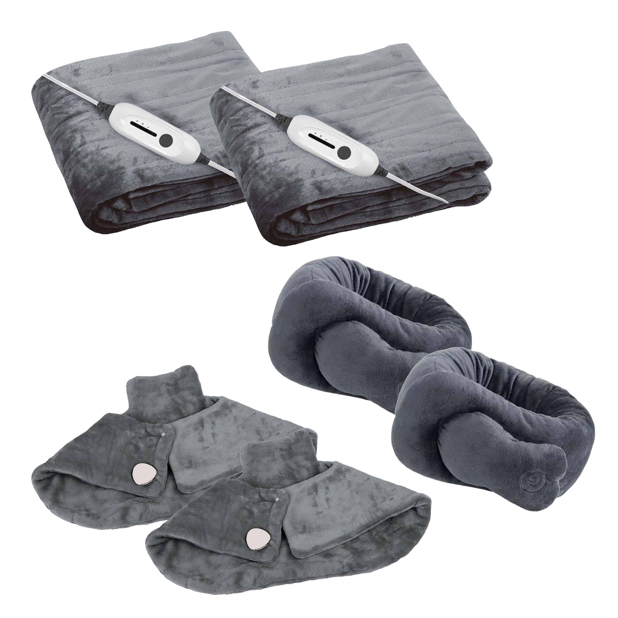 Pursonic Cozy Comfort Couples Bundle — 6-Piece Heated Blanket & Massager Set for Two