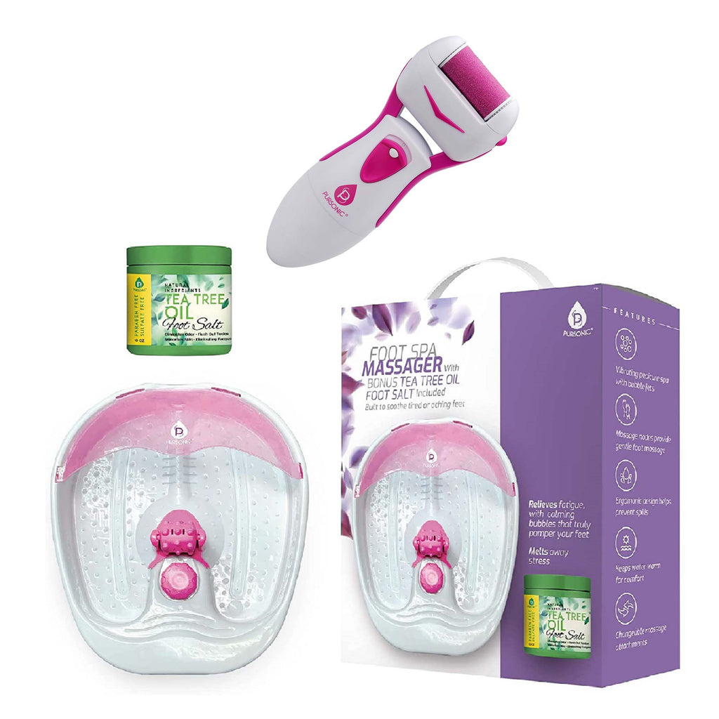 Ultimate Foot Care Spa Bundle | Foot Spa Massager, Tea Tree Scrub & Callus Remover