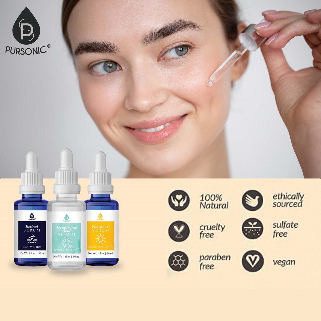 Anti-Aging Serum Trio | Vitamin C, Retinol & Hyaluronic Acid Set