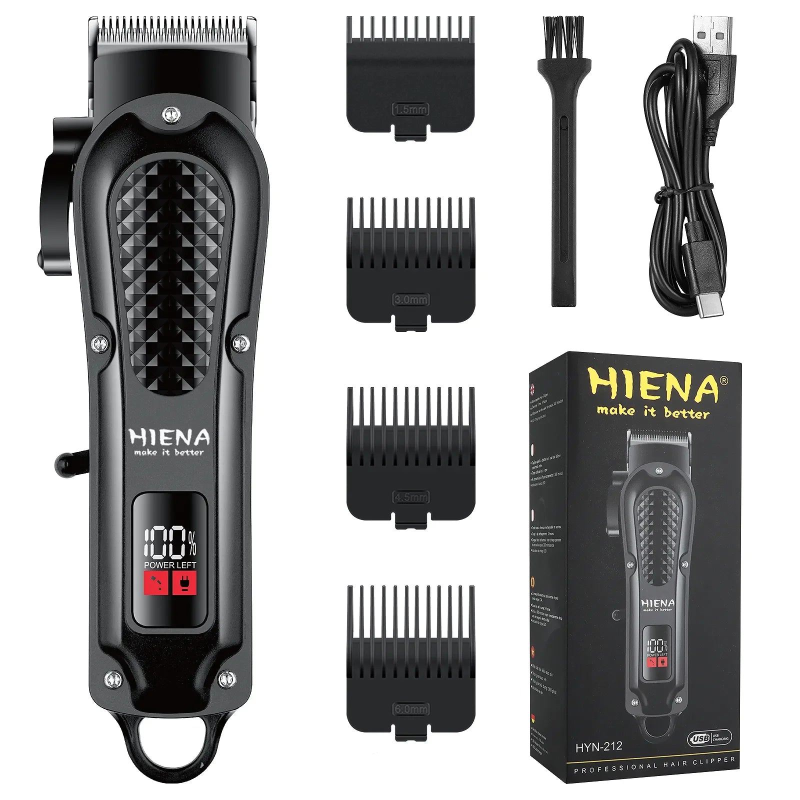 Electric Hair Clipper & Beard Trimmer – USB Cordless Precision Grooming Tool for Men