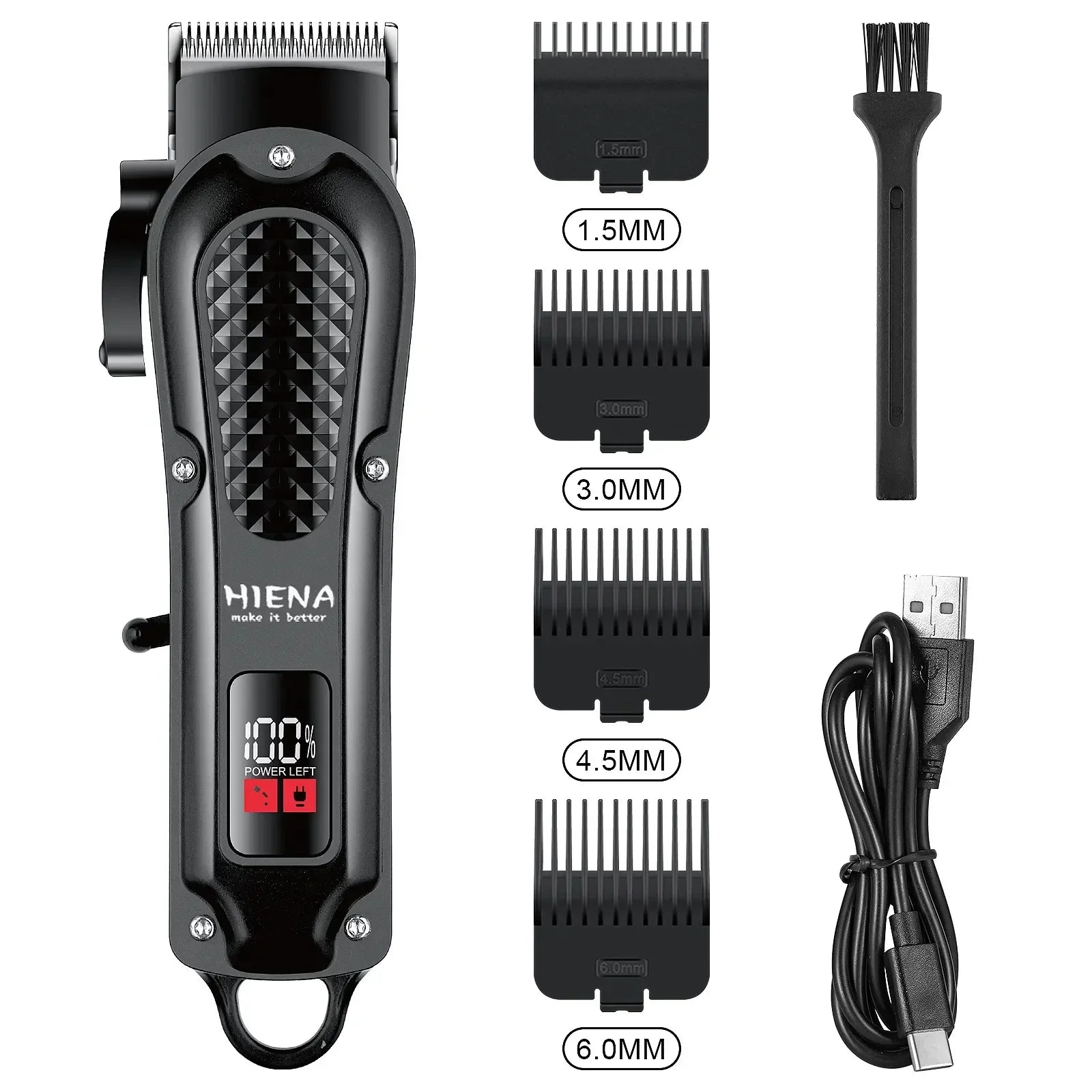 Electric Hair Clipper & Beard Trimmer – USB Cordless Precision Grooming Tool for Men