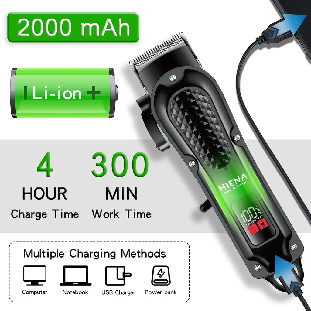 Electric Hair Clipper & Beard Trimmer – USB Cordless Precision Grooming Tool for Men