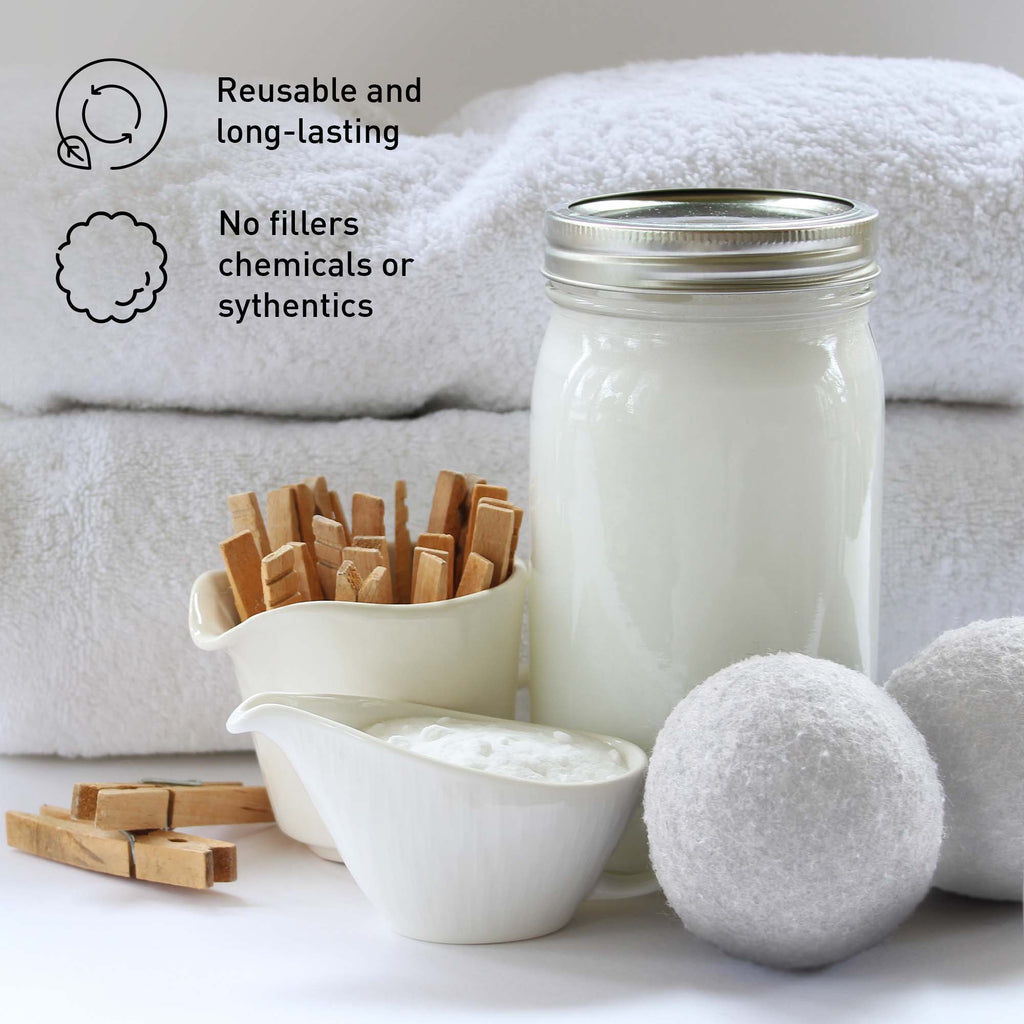Eco-Friendly Laundry & Wellness Bundle – Detergent Sheets, Wool Dryer Balls & Essential Oils
