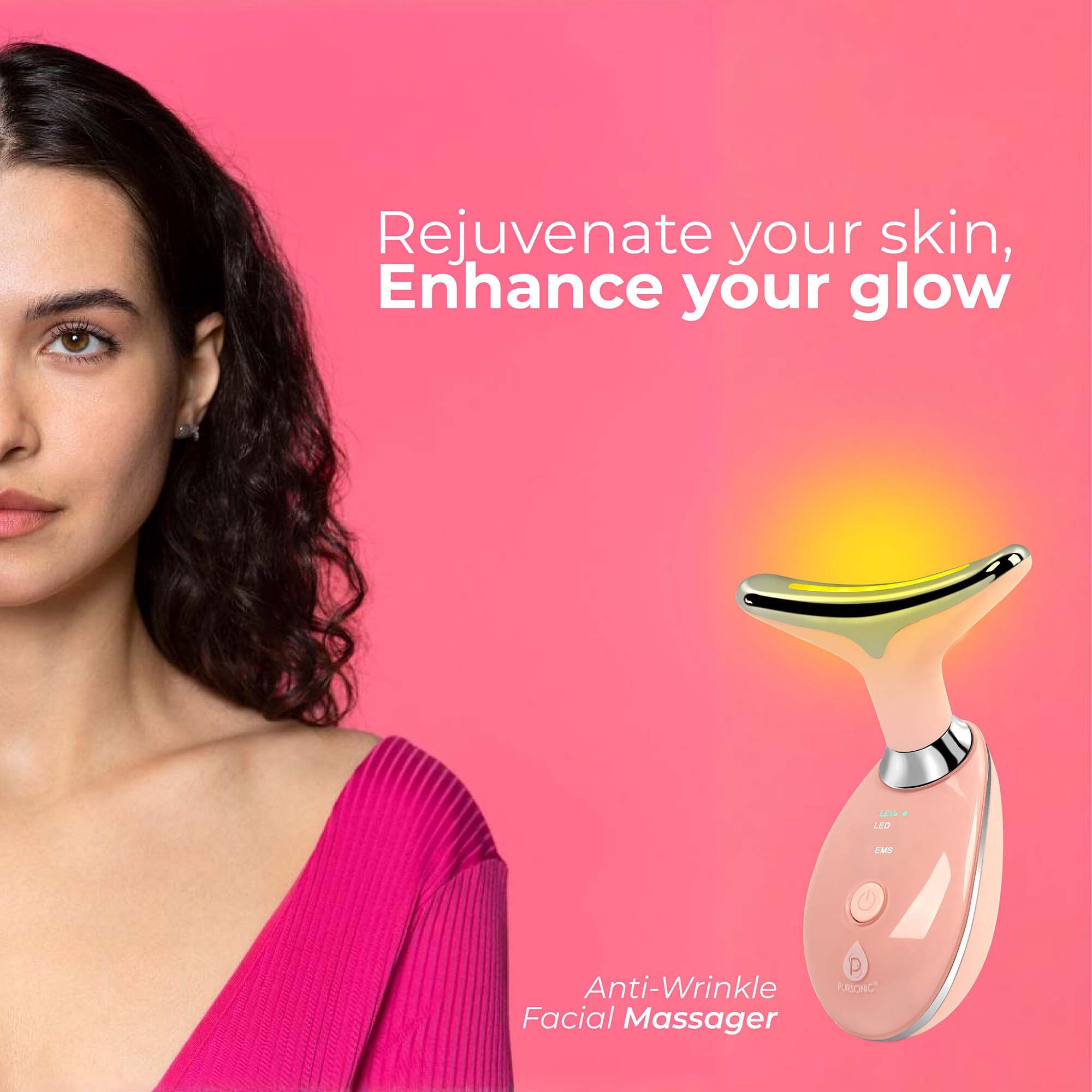 LED Glow Set — 7-in-1 LED Light Therapy Face Mask + 7-in-1 LED Face & Neck Sculpting Wand