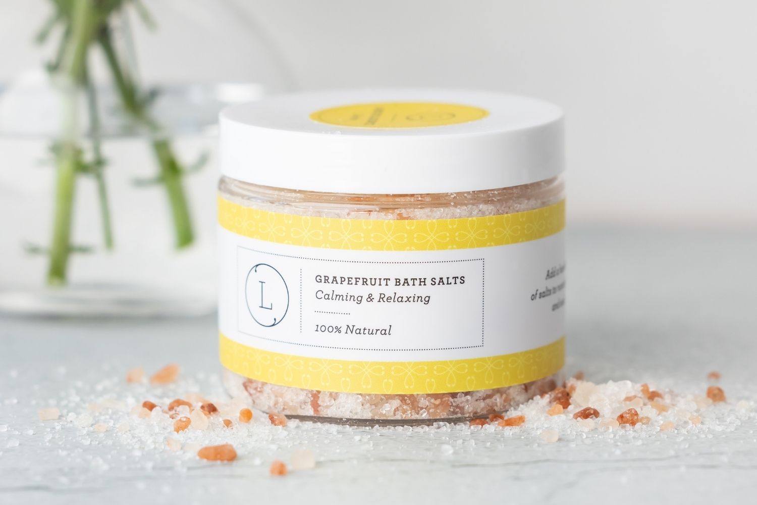 Grapefruit CBD Bath Salts Soak – Uplifting & Detoxifying (THC Free, 9 oz)