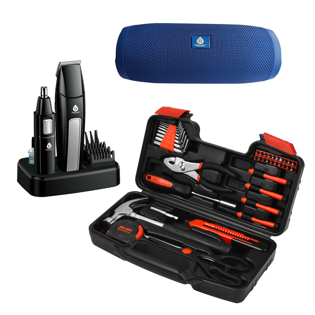 Father's Day Ultimate Men's Bundle – Tool Kit, Wireless Speaker & Grooming Kit