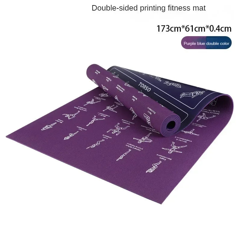 Non-Slip PVC Fitness Mat — Yoga, Pilates & Gym Workouts, 173cm