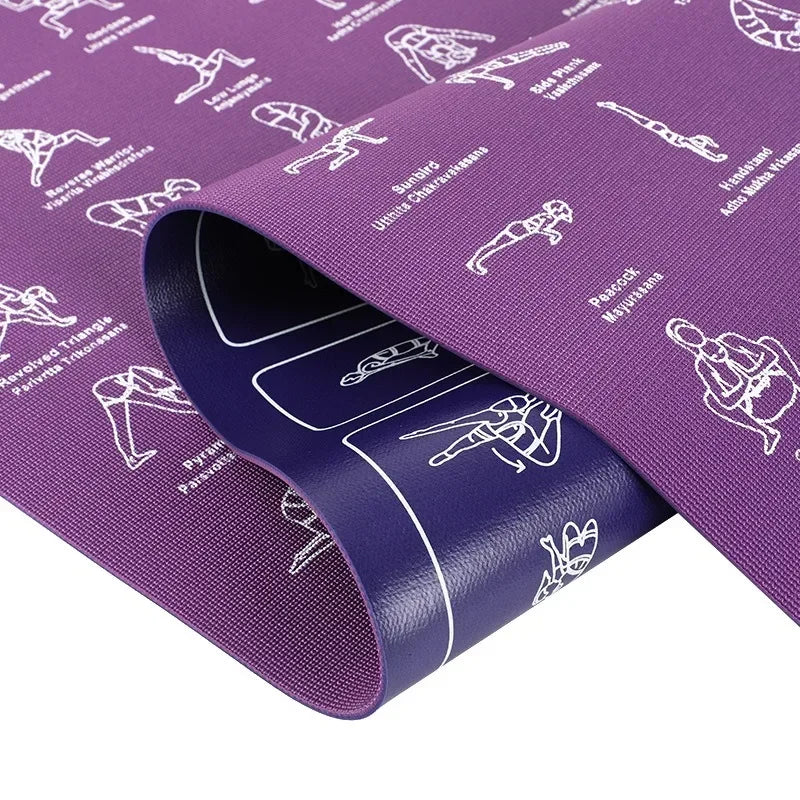 Non-Slip PVC Fitness Mat — Yoga, Pilates & Gym Workouts, 173cm