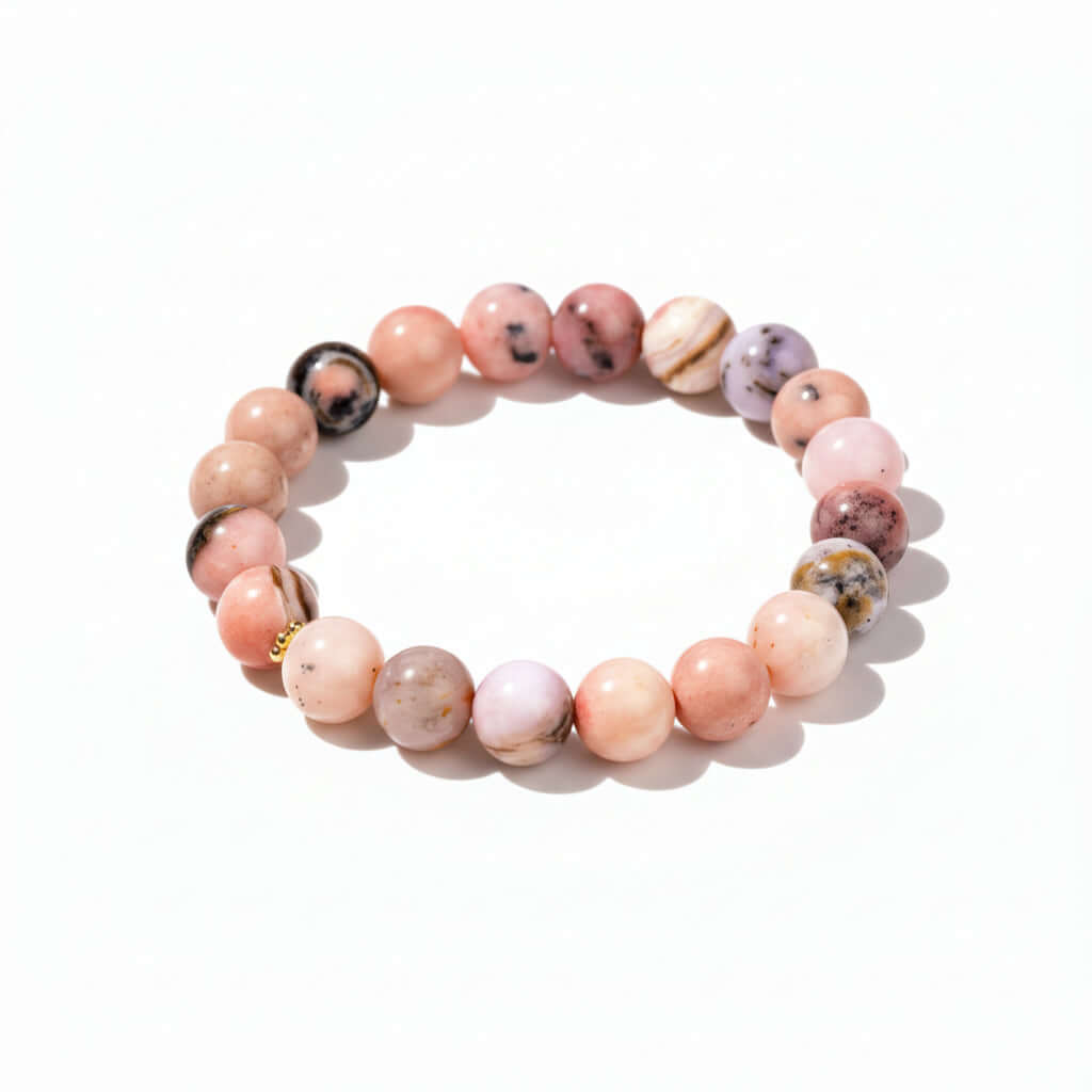 Peruvian Pink Opal Healing Bracelet — Rare Andean Crystal, Hand-Selected Natural Stone