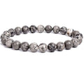 Natural Agate Yoga Bracelet — 8mm Gemstone Beads, Unisex