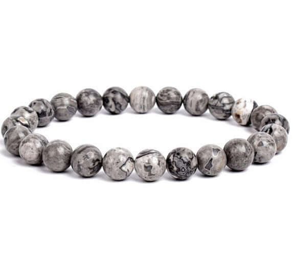 Natural Agate Yoga Bracelet — 8mm Gemstone Beads, Unisex