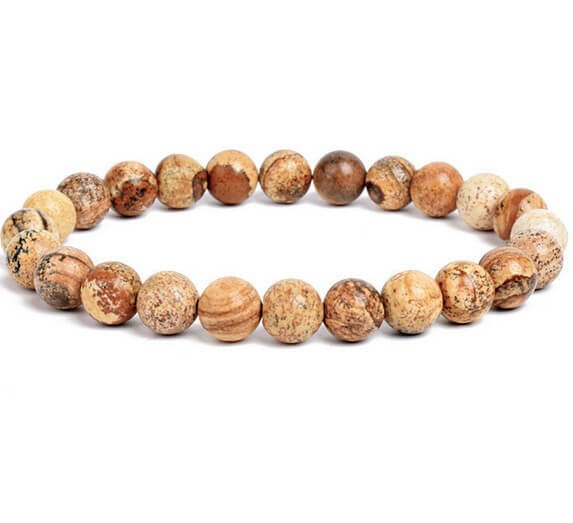 Natural Agate Yoga Bracelet — 8mm Gemstone Beads, Unisex