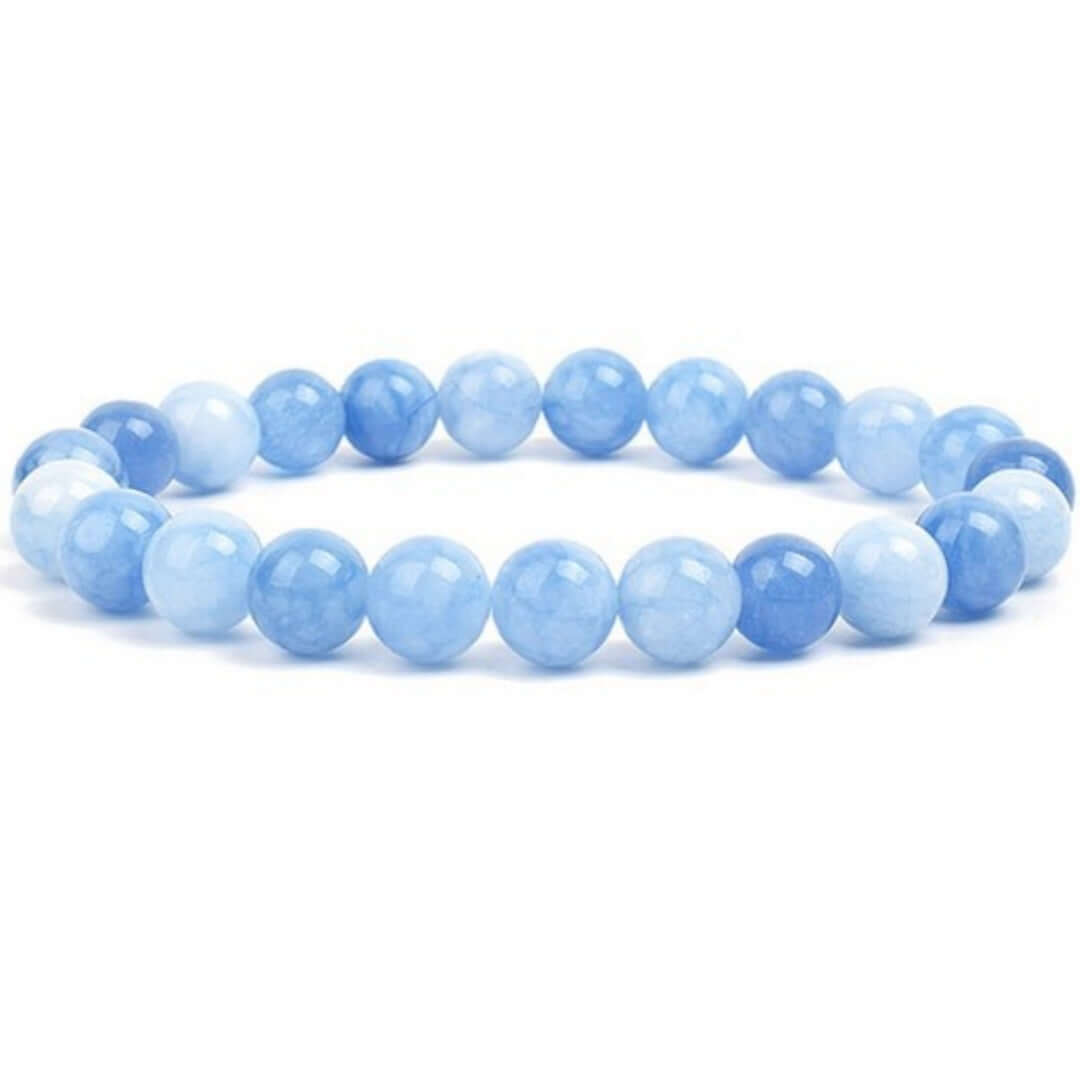 Natural Agate Yoga Bracelet — 8mm Gemstone Beads, Unisex