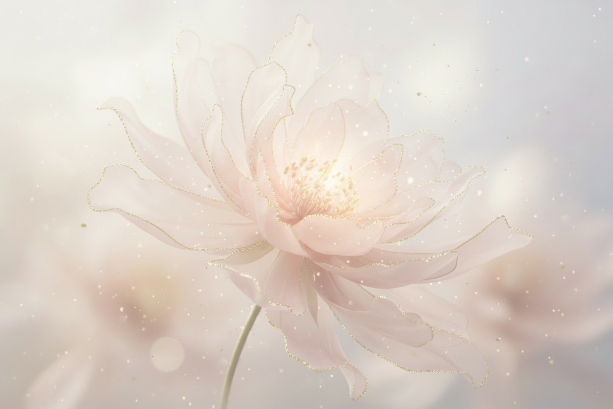 Delicate pink flower with a soft, blurred background TRANSPARENT